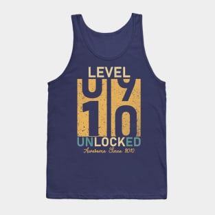 Level 10 Unlocked Awesome Since 2010 10th Birthday Gift Tank Top